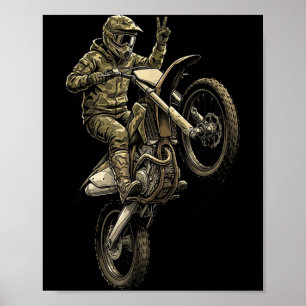 Motocross-Dirtbike-Rennens Camouflage Offroad-Fahr Poster
