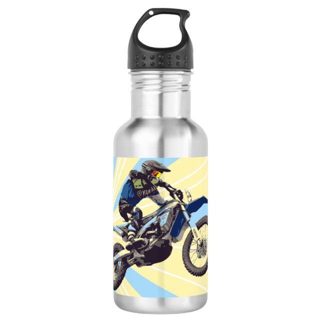 Motocross Edelstahlflasche (Vorderseite)