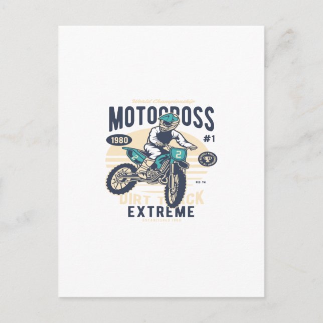 Motocross Extreme Dirt Track Postkarte (Vorderseite)