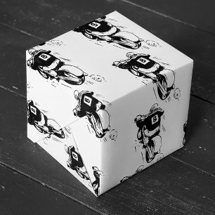 Motocross-Fahrer Nummer 8 Retro-Dirt-Bike Geschenkpapier