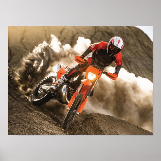Motocross-Fahrer Poster (Vorne)