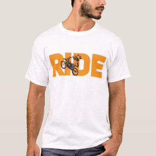 Motocross-Fahrer-Stunt - 'RIDE'-Text Extremsport T-Shirt