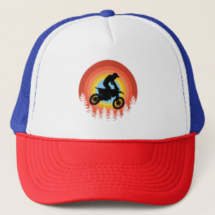 MOTOCROSS-FAHRER VINTAGE SONNENUNTERGANG TRUCKERKAPPE