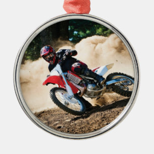 Motocross-Fahrer-Wurfkissen Ornament Aus Metall