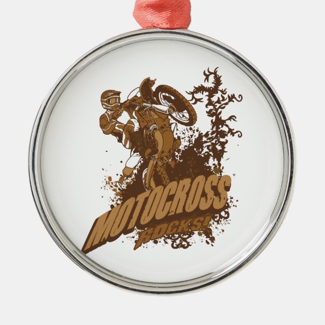 Motocross-Felsen! Ornament Aus Metall (Vorne)