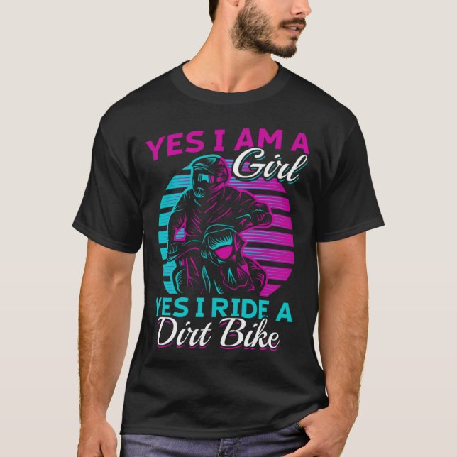 Motocross Frau Ja, ich bin ein Mädchen und Ja, ich T-Shirt (Vorderseite)