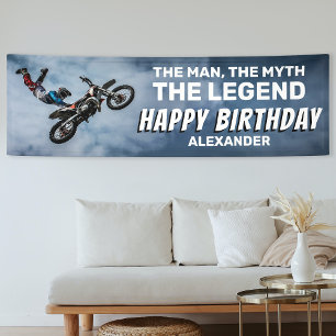 Motocross‑Geburtstag   Mann, Mythos, Legende Banner