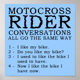 Motocross-Gespräche Lustiges Dirt-Bike-Poster-Sign Poster