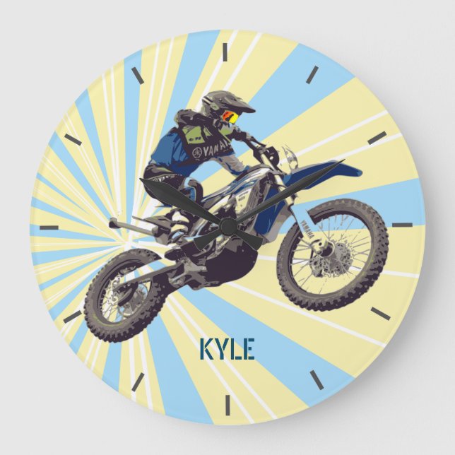 Motocross Große Wanduhr (Vorderseite)