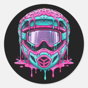 Motocross-Helm Drip-Melt-Grafik Dirt-Bike Runder Aufkleber