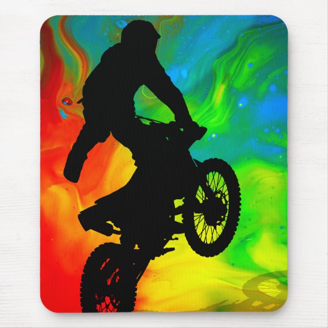 Motocross im Solareinschmelzen Mousepad (Vorne)