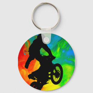 Motocross im Solareinschmelzen Schlüsselanhänger