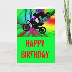 Motocross in Psychedelic Spider Web Karte