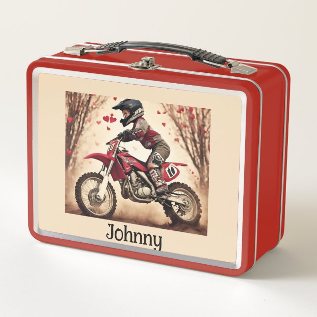 Motocross Kidd Personalisiert Lunch Box (Vorderseite)