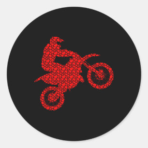 Motocross-Liebhaber Valentinstag Herzen Lieben Dir Runder Aufkleber