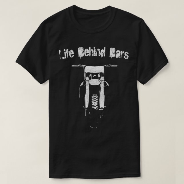 Motocross Life Behind Dirt Bike Bars Geschenk T-Shirt (Design vorne)