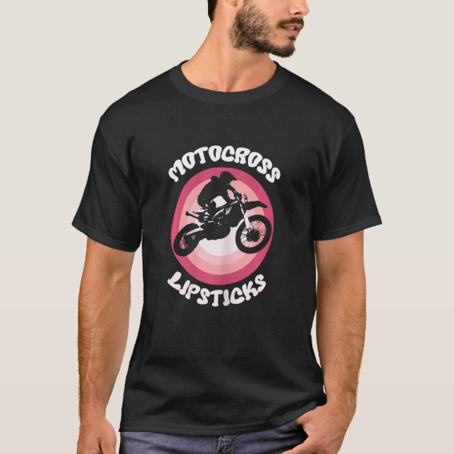 Motocross & Lipsticks Dirtbike Rider Girl R T-Shirt (Vorderseite)