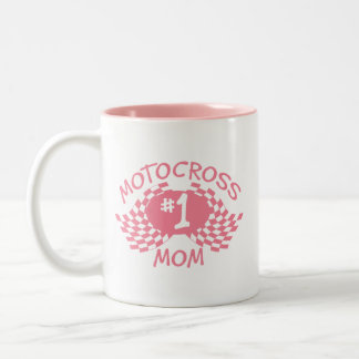 Motocross-Mama Rosa Racing Flags Zweifarbige Tasse