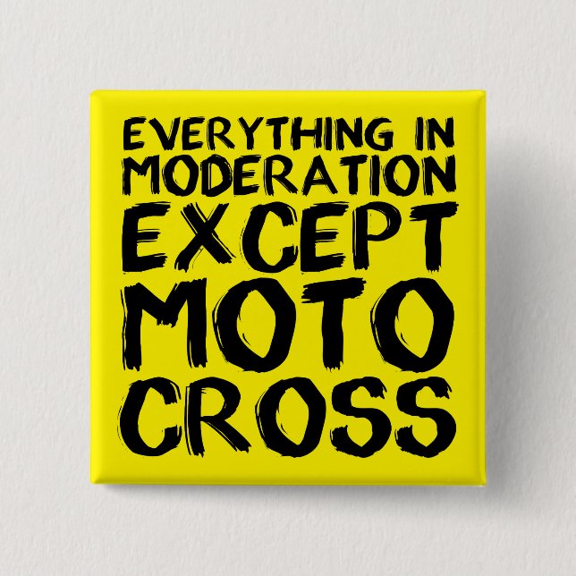 Motocross Moderation Funny Dirt Bike Button Abzeic (Vorderseite)