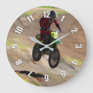 Motocross-Mogul - Motocross-Rennläufer Große Wanduhr