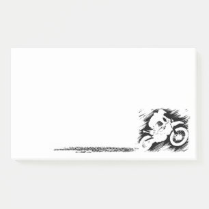 Motocross-Motorrad, das Fahrrad-Zyklus läuft Post-it Klebezettel