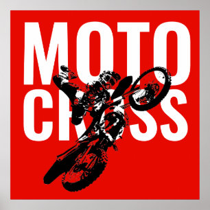 Motocross Motorrad Pop Art Poster