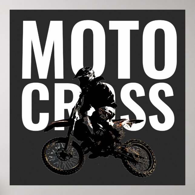 Motocross Motorrad Pop Art Poster (Vorne)