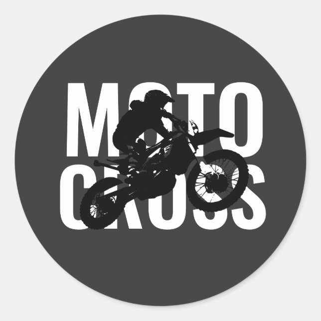 Motocross Motorrad Pop Art Runder Aufkleber (Vorderseite)
