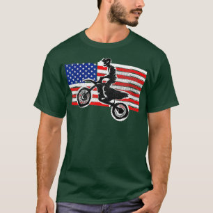 Motocross-Motorsport-Rennfahrer patriotischer Bike T-Shirt