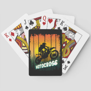 Motocross-Naturfahren Motorrad Sportsfahrer Spielkarten