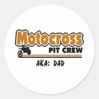 Motocross-Pit-Crew Runder Aufkleber
