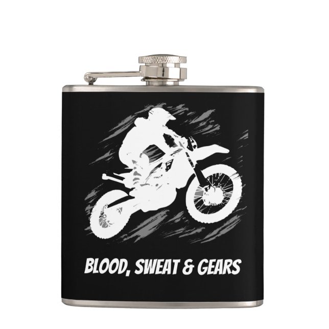 Motocross Quote Sport Motorrad-Rennangebot Flachmann (Vorderseite)