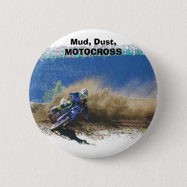 Motocross Racer Artwork Geschenke Button (Vorderseite)