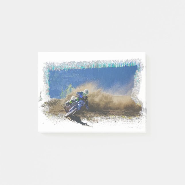 Motocross Racer Artwork Geschenke Post-it Klebezettel (Vorderseite)