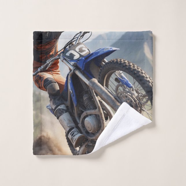 Motocross Racing Badhandtuch Set (Waschlappen)
