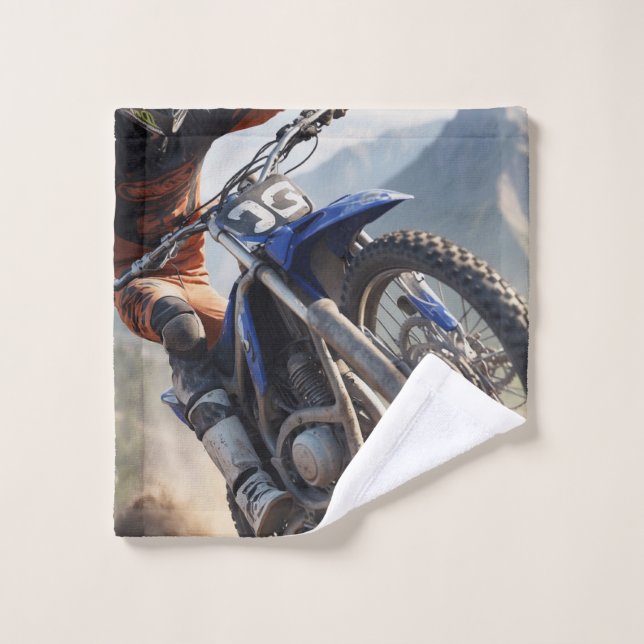 Motocross Racing Badhandtuch Set (Waschlappen)