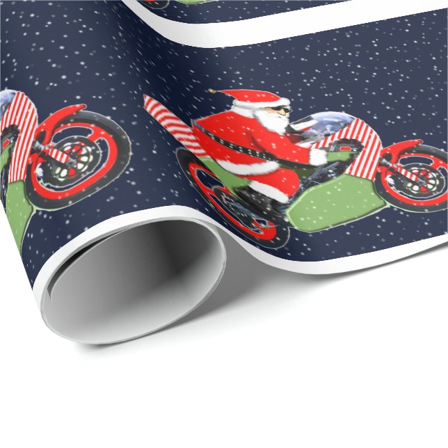 Motocross Racing Weihnachten Geschenkpapier (Rolleneckpunkt)