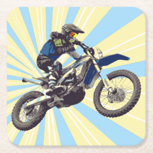Motocross Rechteckiger Pappuntersetzer