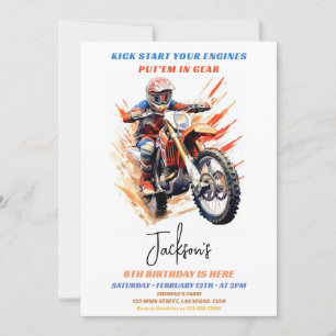 Motocross-Renn-Geburtstag Einladung