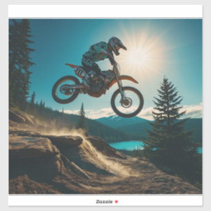 Motocross-Rennfahrer am Spirit Lake Aufkleber