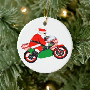 Motocross-Rennsport Weihnachten Keramik Ornament