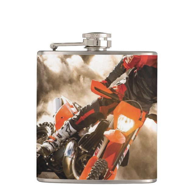 Motocross Rider Flachmann (Vorderseite)