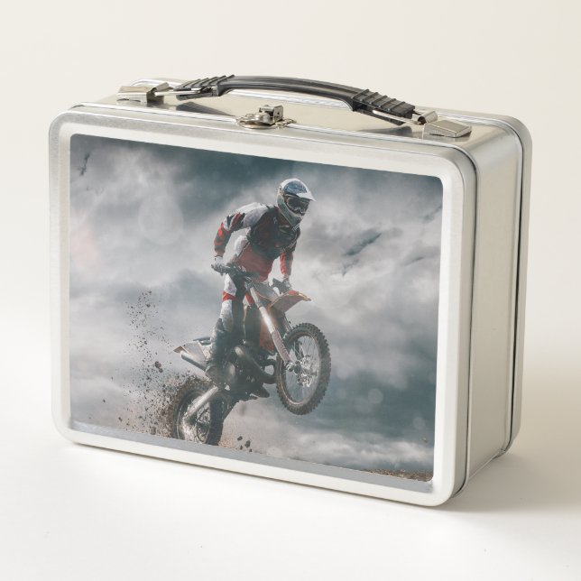 Motocross Rider Metall Brotdose (Vorderseite)