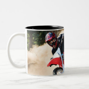 Motocross rider throw pillow zweifarbige tasse