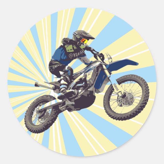 Motocross Runder Aufkleber (Vorderseite)