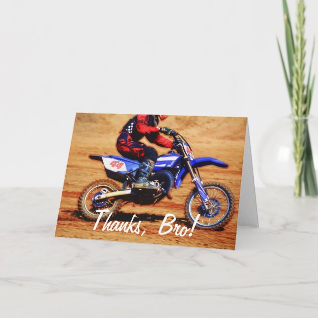Motocross Schmutz-Fahrrad Meister-Rennläufer 4 Dankeskarte (Vorderseite)