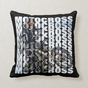 Motocross Sports Dirt Biker Foto Typografie Kissen