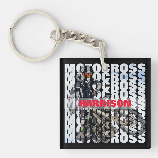 Motocross Sports Dirt Biker Personalisiert Schlüsselanhänger (Vorderseite)