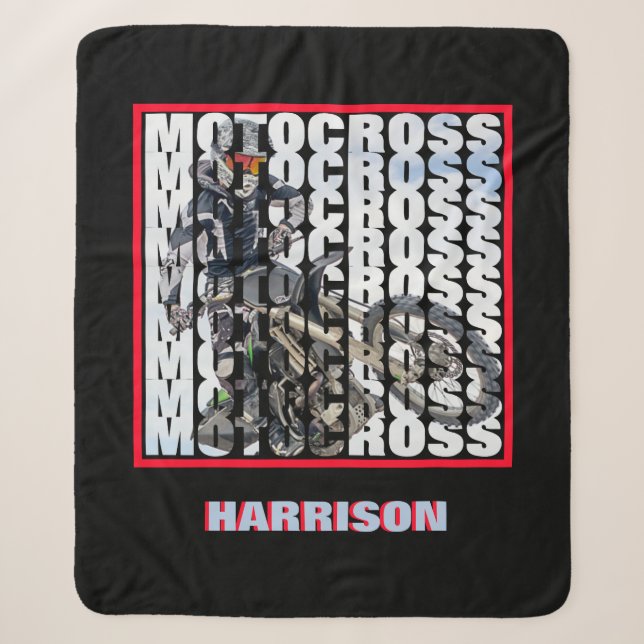 Motocross Sports Dirt Biker Personalisiert Sherpadecke (Vorderseite)