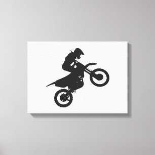 Motocross-Treiber - Wählen Sie die Hintergrundfar Leinwanddruck
